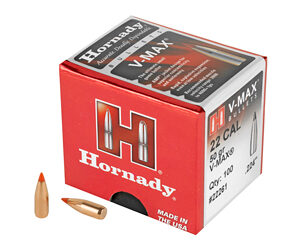 Hornady V-Max .224 Diameter 22 Caliber 50 Grain Ballistic Tip 100 Count 22261