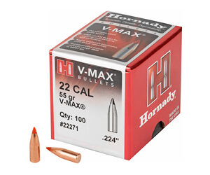 Hornady V-Max .224 Diameter 22 Caliber 55 Grain Ballistic Tip 100 Count 22271