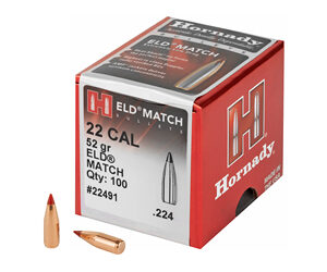 Hornady ELD-M 75 Grain – 5.56mm / .224 Caliber, .224 Diameter Bullets – Legendary Accuracy