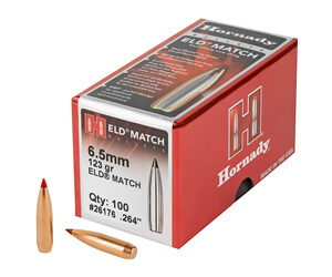 Hornady ELD-M 123 Grain – 6.5mm / .264 Caliber, .264 Diameter Bullets – Legendary Accuracy