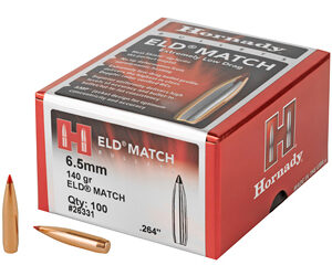 Hornady ELD-M .264 Diameter 6.5MM 140 Grain Ballistic Tip 100 Count 26331