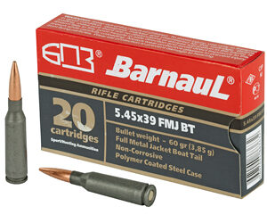 Barnaul Ammunition 5.45X39 60Gr Full Metal Jacket Steel Polycoated Case 20 Round Box BRN545x39FMJ60