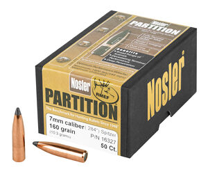 NOSLER Partition .284 Diameter 7MM 160 Grain Spitzer 50 Count 16327