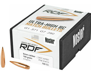 Nosler RDF 105 Grain – 6mm / .243 Caliber, .243 Diameter Bullets – Legendary Accuracy