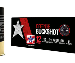 Stars and Stripes Defense Ammunition 12 Gauge 2.75" Buckshot 9 Pellets 10 Round Box CBUCK9