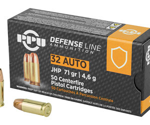 Prvi Partizan Handgun Defense 32 ACP 71Grain Jacketed Hollow Point 50 Round Box PPD32A
