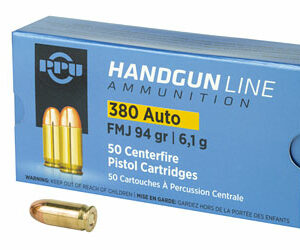 Prvi Partizan Pistol 380 ACP 94 Grain Full Metal Jacket 50 Round Box PPH380AF