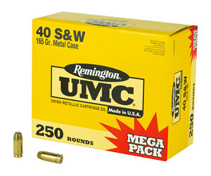 Remington UMC 40 S&W 165 Grain Full Metal Jacket Mega Pack 250 Round Box 23773