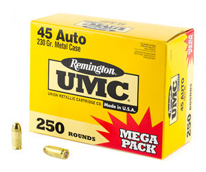 Remington UMC 45 ACP 230 Grain Full Metal Jacket Mega Pack 250 Rounds 23781
