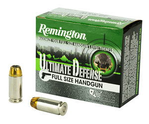 Remington Ultimate Defense 40 S&W 165 Grain Brass Jacketed Hollow Point 20 Round Box 28957