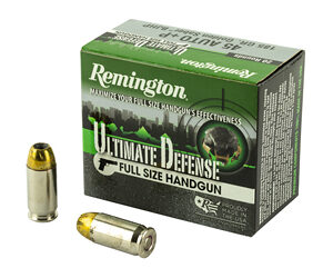 Remington Ultimate Defense 45 ACP+P 185 Grain Brass Jacketed Hollow Point 20 Round Box 28973