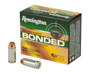 Remington Golden Saber 40 S&W 180 Grain Brass Jacketed Hollow Point Bonded 20 Round Box 29365