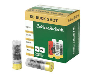 Sellier & Bellot Shotshell 12 Gauge 2.75" 00 Buck 12 Pellets 25 Round Box SB12BSC
