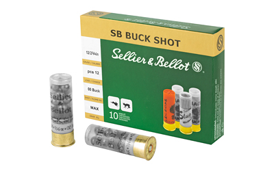 Sellier & Bellot Shotshell 12 Gauge 2.75" 00 Buck 12 Pellets 10 Round Box SB12BSE