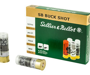Sellier & Bellot Shotshell 12 Gauge 2.75" #4 Shotshell 21 Pellets 10 Round Box SB12BSH