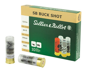 Sellier & Bellot Shotshell 12 Gauge 2.75" 00 Buck 9 Pellets 10 Round Box SB12BSJ