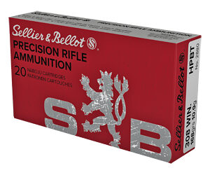 Sellier & Bellot Precision Rifle Ammo 308 Winchester 168Gr Boat Tail Hollow Point 20 Round Box SB308G