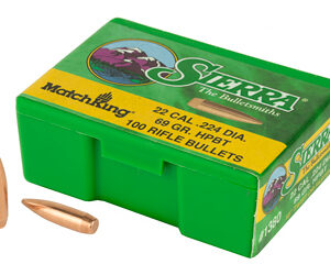 Sierra Bullets – Reloading MatchKing .224 Diameter 22 Caliber 69 Grain Boat Tail Hollow Point 100 Count 1380