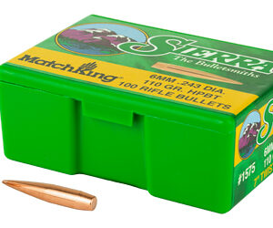 Sierra Bullets – Reloading MatchKing .243 Diameter 6MM/243 Winchester 110 Grain Boat Tail Hollow Point 100 Count 1575
