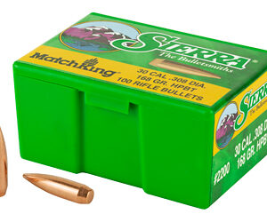 Sierra Bullets – Reloading MatchKing .308 Diameter 30 Caliber 168 Grain Hollow Point Boat Tail 100 Count 2200
