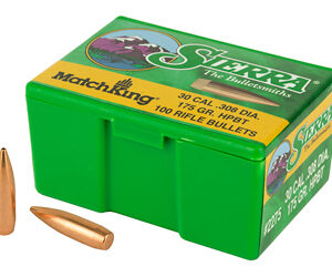 Sierra Bullets – Reloading MatchKing .308 Diameter 30 Caliber 175 Grain Hollow Point Boat Tail 100 Count 2275