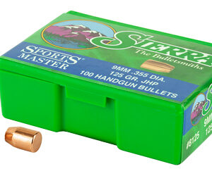 Sierra Bullets – Reloading Sports Master .355 Diameter 9MM 125 Grain Jacketed Hollow Point 100 Count 8125