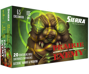 Sierra Bullets Prairie Enemy 6.5 Creedmoor 105Gr BlitzKing 20 Round Box A1785--05