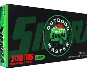 Sierra Bullets Outdoor Master 300 Blackout 115Gr Hollow Point 20 Round Box A2116--33