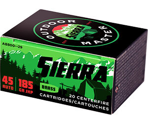 Sierra Bullets Outdoor Master 45 ACP 185Gr Jacketed Hollow Point 20 Round Box A8800--29