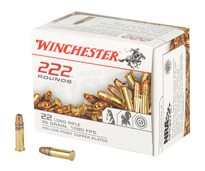 Winchester Ammunition Rimfire Ammunition 22LR 36 Grain Hollow Point 222 Round Box 22LR222HP