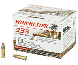 Winchester Ammunition Rimfire 22LR 36 Grain Hollow Point 333 Round Brick 22LR333HP