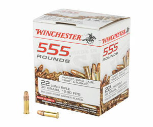 Winchester Ammunition Rimfire 22LR 36 Grain Hollow Point 555 Round Brick 22LR555HP