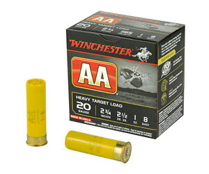 Winchester Ammunition AA Heavy Target Load 20 Gauge 2.75" #8 2.5 Dram 1 oz. Shotshell 25 Round Box AAH208