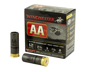Winchester Ammunition AA Super Handicap 12 Gauge 2.75" #8 3 Dram 1.125 oz. Shotshell 25 Round Box AAHA128