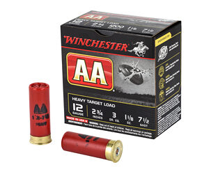 Winchester Ammunition AA Heavy Target Load 12 Gauge 2.75" #7.5 1 1/8 oz Shotshell 25 Round Box AAM127