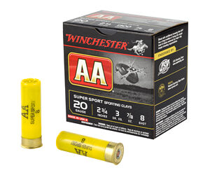 Winchester Ammunition AA Supersport Sporting Clay 20 Gauge 2.75" #8 .875 oz Shotshell 25 Round Box AASC208