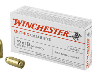 Winchester Ammunition Metric 9MM Makarov 95 Grain Full Metal Jacket 50 Round Box MC918M