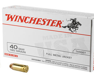 Winchester Ammunition USA 40S&W 180 Grain Full Metal Jacket 50 Round Box Q4238