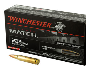 Winchester Ammunition Match 223 Rem 69 Grain Boat Tail Hollow Point 20 Round Box S223M2