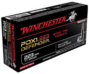 Winchester Ammunition Defender PDX1 223REM 77 Grain Split Core Hollow Point 20 Round Box S223RPDB2