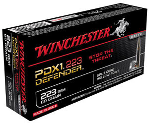Winchester Ammunition Defender PDX1 223REM 60 Grain Split Core Hollow Point 20 Round Box S223RPDB