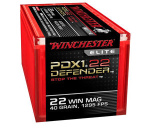 Winchester Ammunition Defender Supreme Elite 22WMR 40 Grain PDX1 Jacketed Hollow Point 50 Round Box S22MPDX1