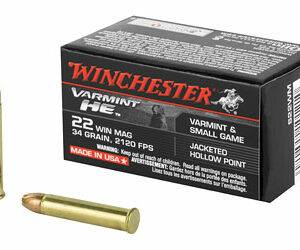 Winchester Ammunition Rimfire 22WMR 34 Grain Jacketed Hollow Point 50 Round Box S22WM