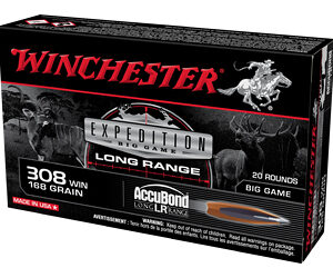Winchester Ammunition Big Game Long Range 308 Winchester 168Gr AccuBond LR 20 Round Box S308LR