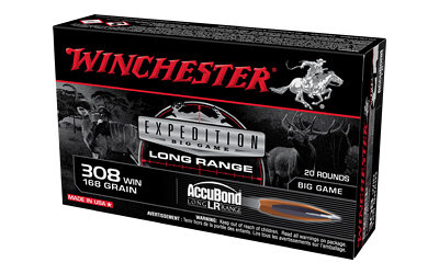 Winchester Ammunition Big Game Long Range 308 Winchester 168Gr AccuBond LR 20 Round Box S308LR