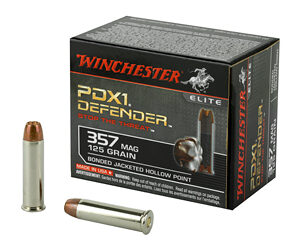 Winchester Ammunition Defender Supreme Elite 357MAG 125 Grain Bonded Jacketed Hollow Point PDX1 20 Round Box S357MPDB