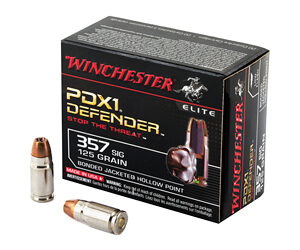 Winchester Ammunition Defender Supreme Elite 357SIG 125 Grain Bonded Jacketed Hollow Point PDX1 20 Round Box S357SPDB