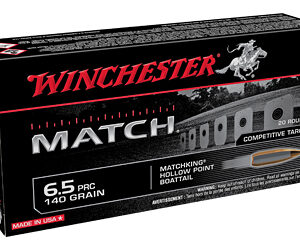 Winchester Ammunition Match Ammunition 6.5 PRC 140 Grain Boat Tail Hollow Point 20 Round Box S65PM