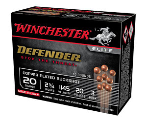 Winchester Ammunition Defender 20 Gauge 2.75" #3 Buck Buckshot 10 Round Box SB203PD