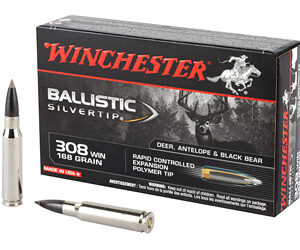 Winchester Ammunition Ballistic Silvertip 308 Win 168 Grain 20 Round Box SBST308A